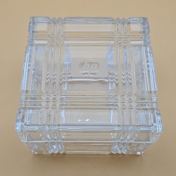 HP Other - Vintage HP Hewlett Packard Glass Trinket Dish Employee Giveaway Box
